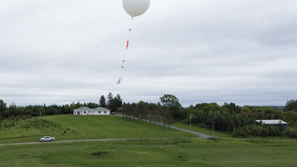 The high-altitude balloon carried a telescope system designed with the help of UNB engineering students to capture the solar eclipse on April 8.
