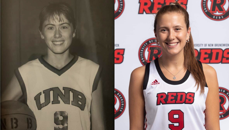 Jayda and Jennifer Veinot player portraits as UNB REDS student athletes