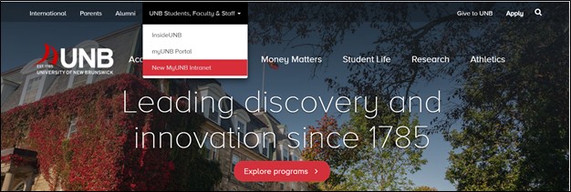 unb homepage