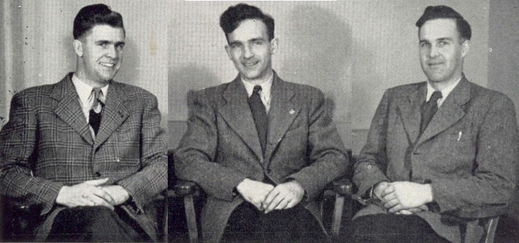 Archie Philips, Vice-President, George Ruickbie, President and Alan Strang, Secretary-Treasurer, VE1RK