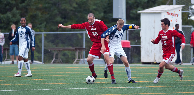 UNB men's soccer players head off against St. FX