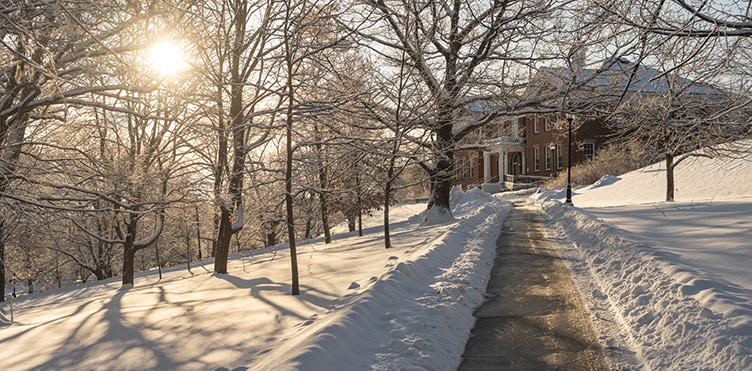 UNB Fredericton snowy sidewalk